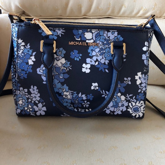 Michael Kors Handbags - Michael Kors Kellen XS Satchel Bag Navy Floral